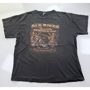 Old Bikes and Good Whiskey Both Get Better With Age Black T Shirt *distressed